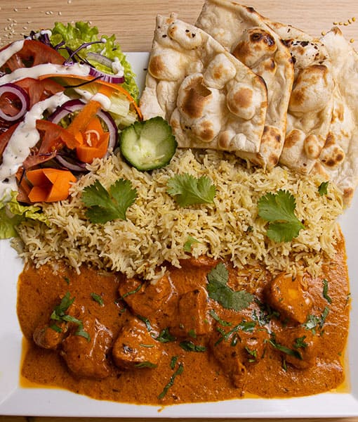 Assiette Poulet Curry - Curry de poulet traditionnel Goa Fast Food Grenoble